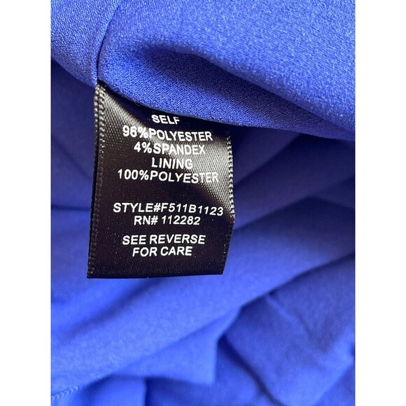 Adelyn Rae Straight Leg Jumpsuit Sz SM Cobalt Blue Cocktail Knot Front V Neck - Picture 8 of 9